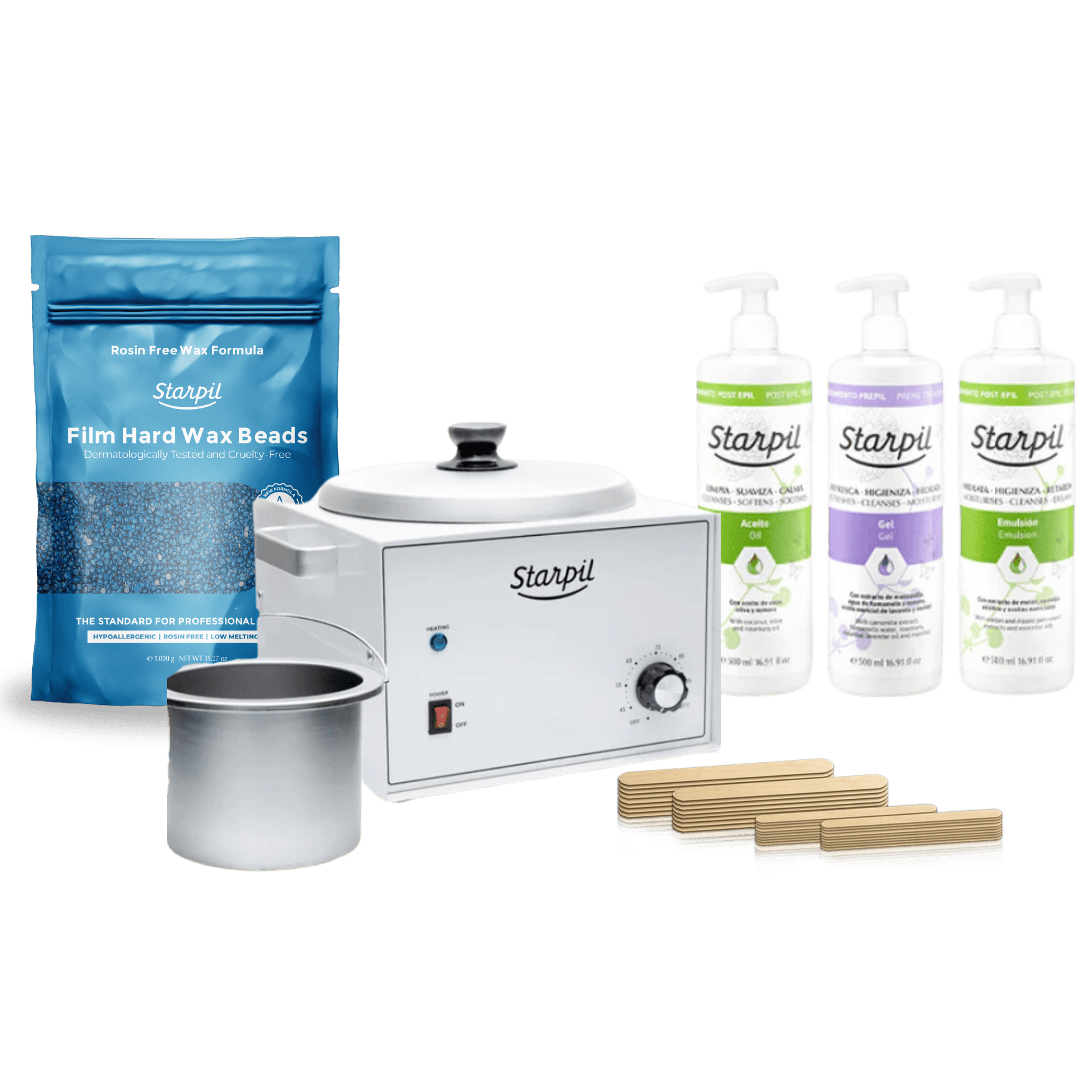 Kit de aquecedor de cera dura profissional grande - 5 lb